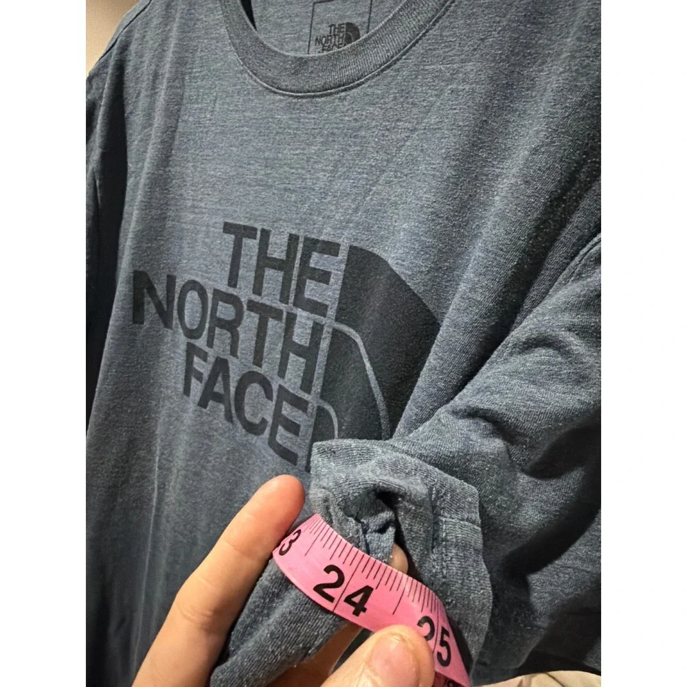 The North Face Mens XL Grey‎ Heather Short Sleeve Graphic Logo T-Shirt Tee